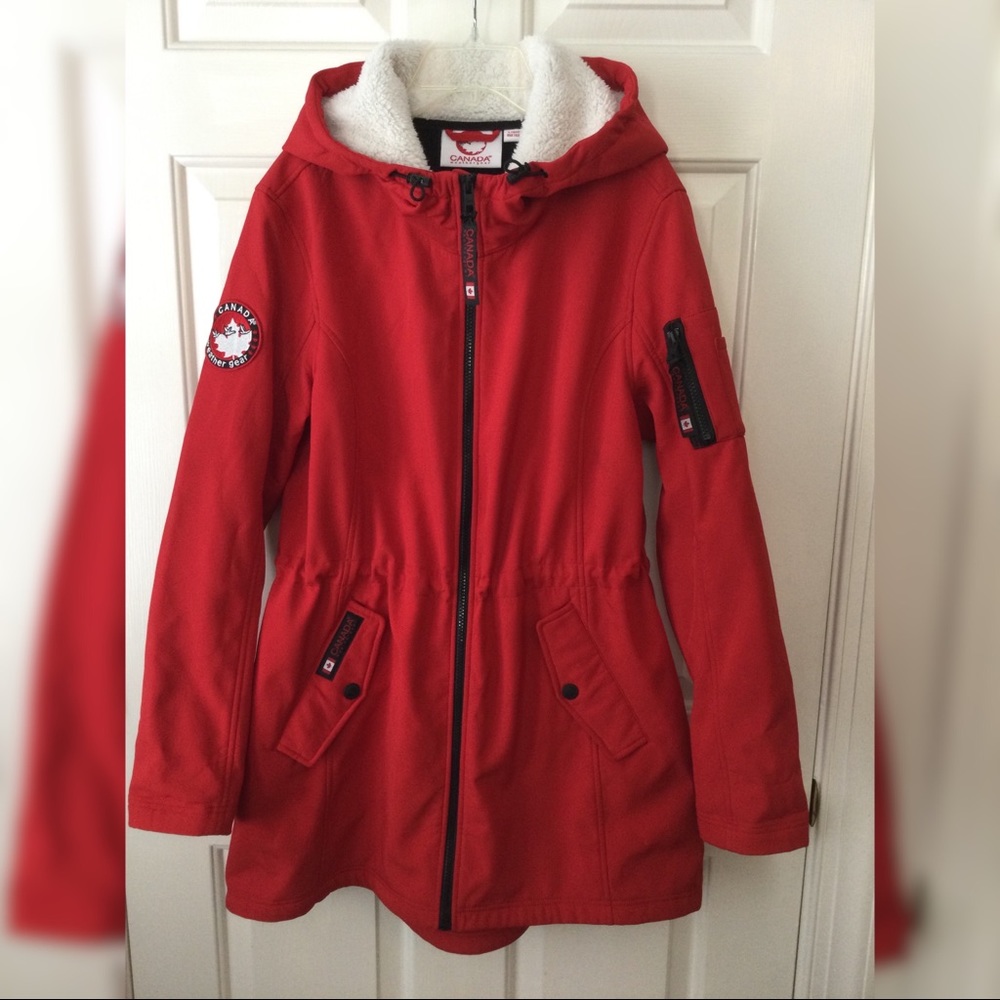 Canada Weather Gear Softshell Anorak Parka Red Large